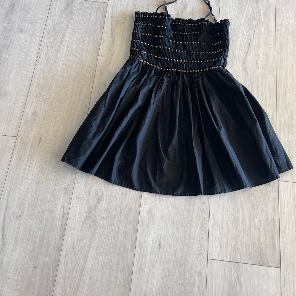 Zara Black Ruched Spaghetti Strap Sundress